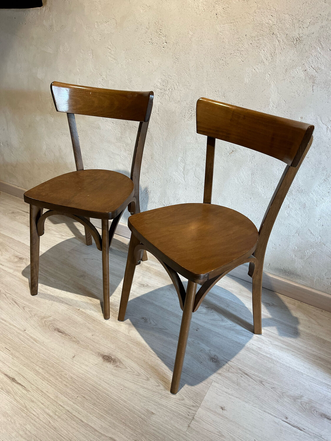 Set of 2 bistrot chairs 1950/60