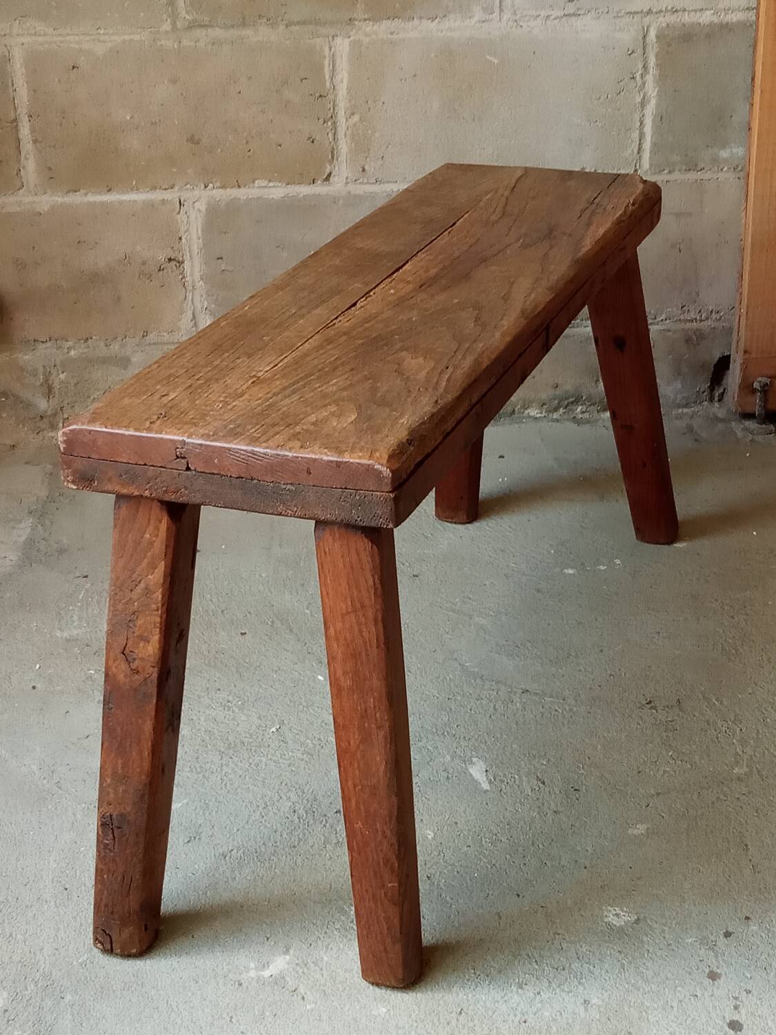 Brutalist oak bench 90 cm