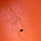 Vintage chrome folding chairs / orange leatherette Soudexvinyl
