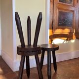 Tripod stools, French brutalist