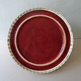 Serving tray in ceramic by Yvon Roy and metal from the 1950s