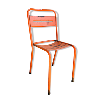 Metal chair bistro patina orange