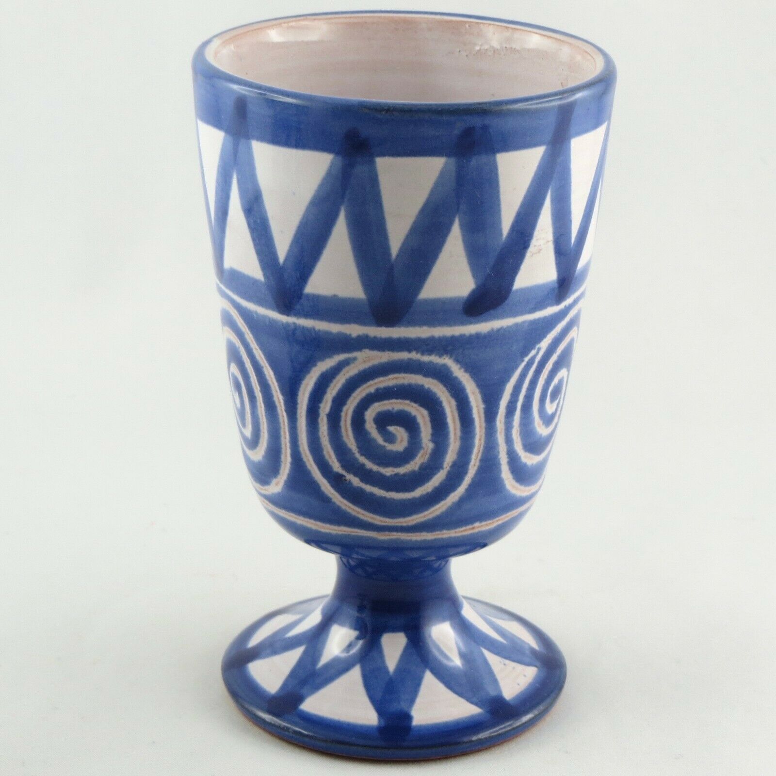 Duo mazagran/blue calice Robert Picault ceramic Vallauris