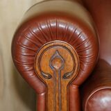 Vintage leather canapé in Art Nouveau style