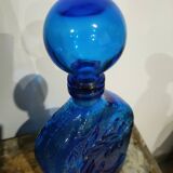 XXL cobalt blue bottle with embossed bird