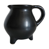 Vintage satin black tripod vase