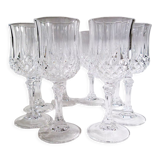 8 verres à vin en cristal d'Arques