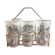 Set of glasses drawn by Cabù