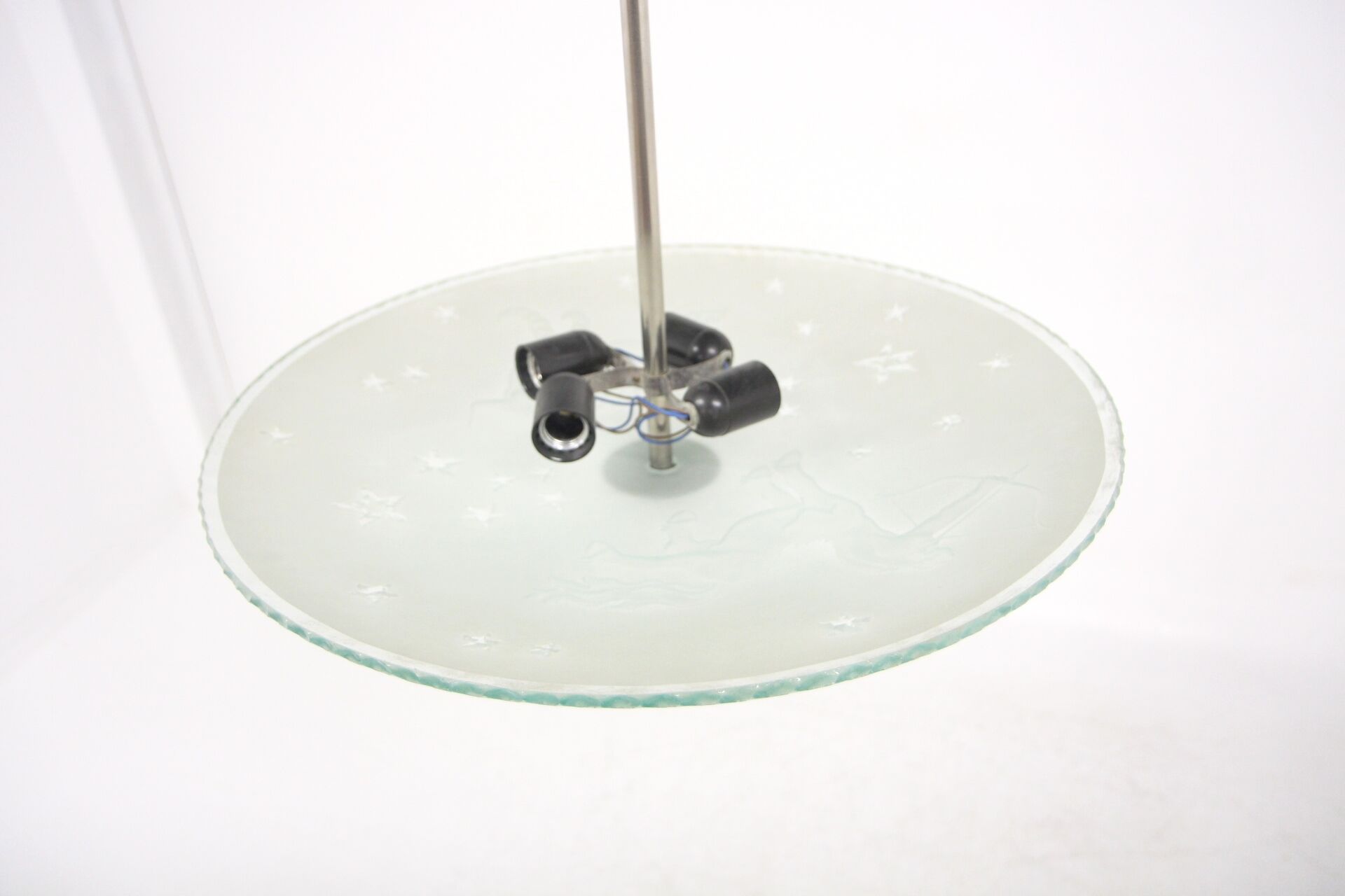 Glass pendant lamp, Erik Kinell for Glössner, Sweden, 1940