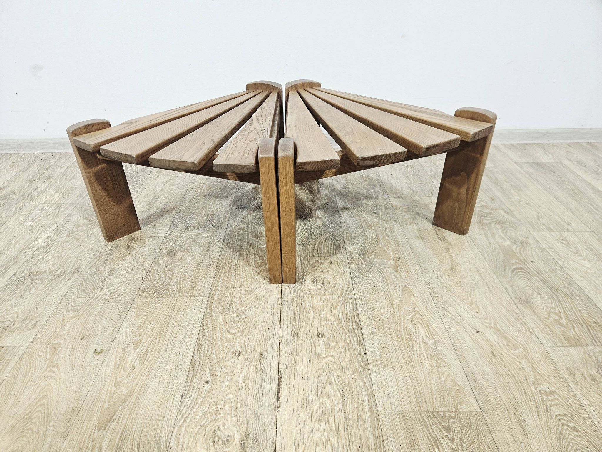 Set of two modular/side tables, Dittman, oak, Netherlands, 1970s.