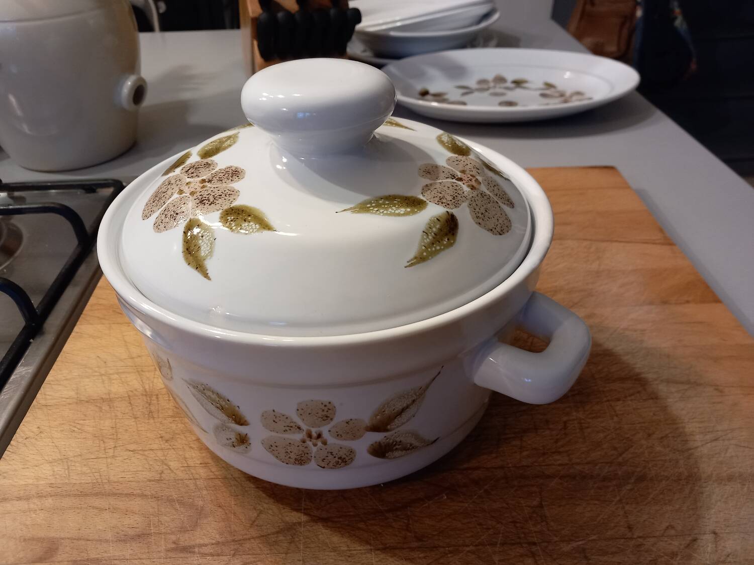 Saint Amand earthenware dishes and tureen set