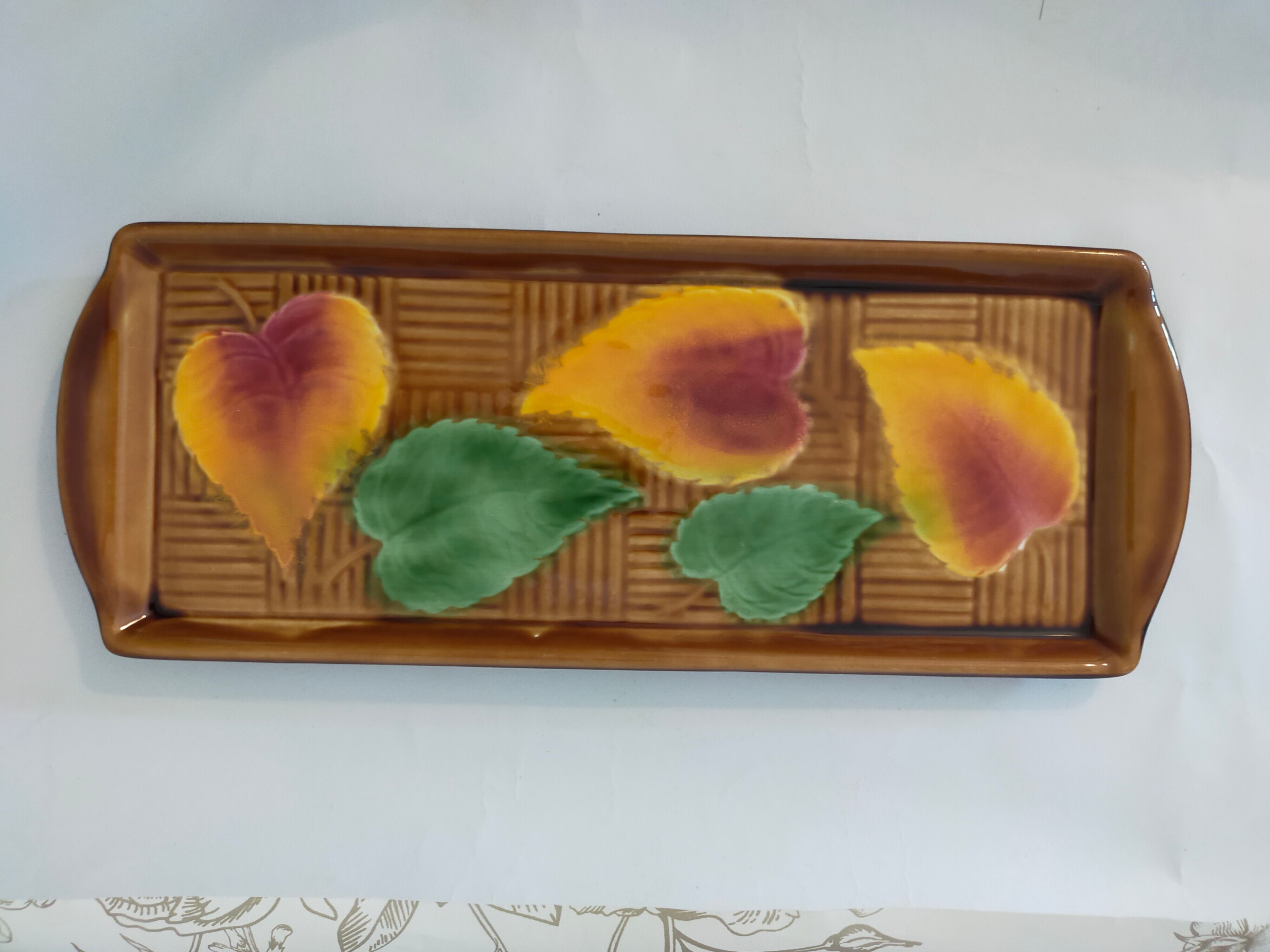 Cake dish ceramic majolica Sarreguemines France