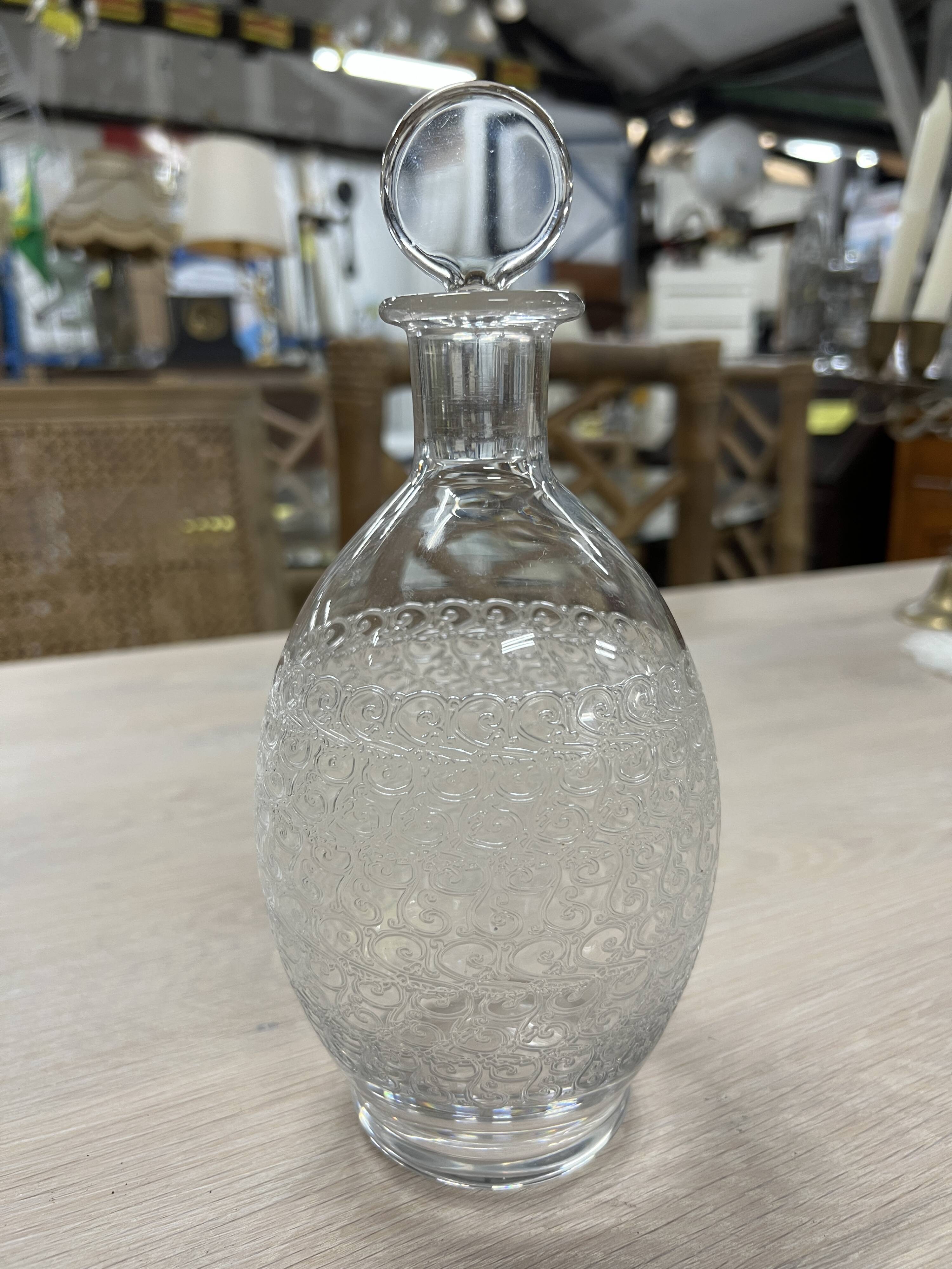 Engraved crystal decanter