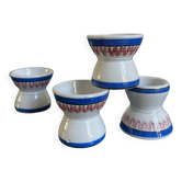 Set of 5 diabolos egg cups in iron earth