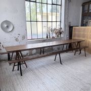 XXL trestle farm table 4m and its benches