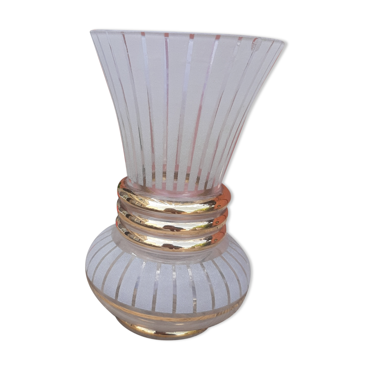 Granite and gilded glass vase 50s