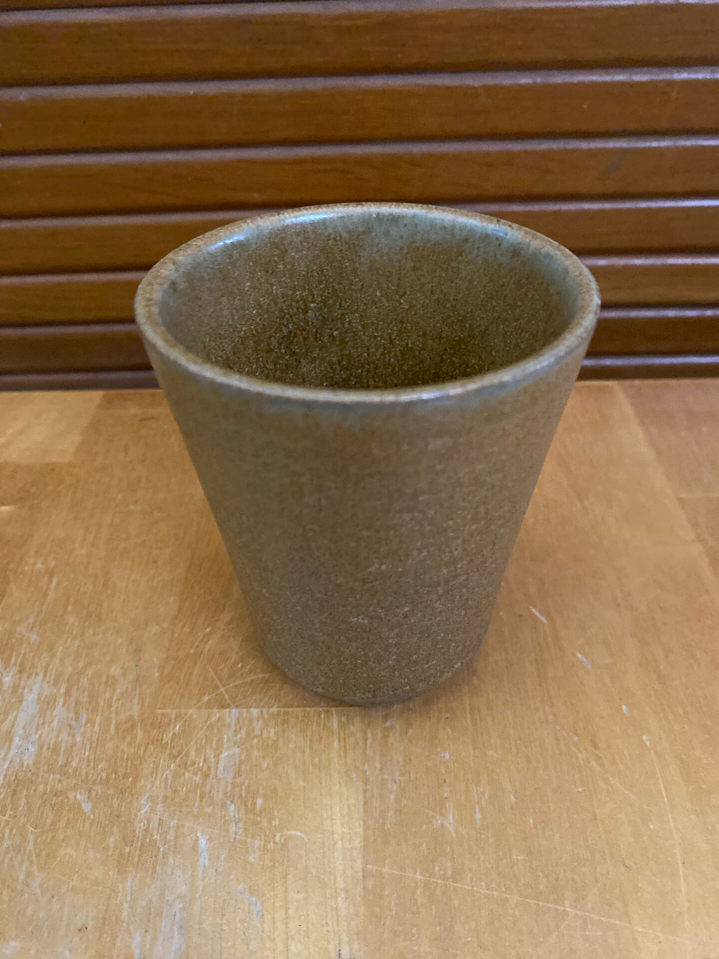 Série de 4 tasses gobelets digoin grès beige made in france vintage #e