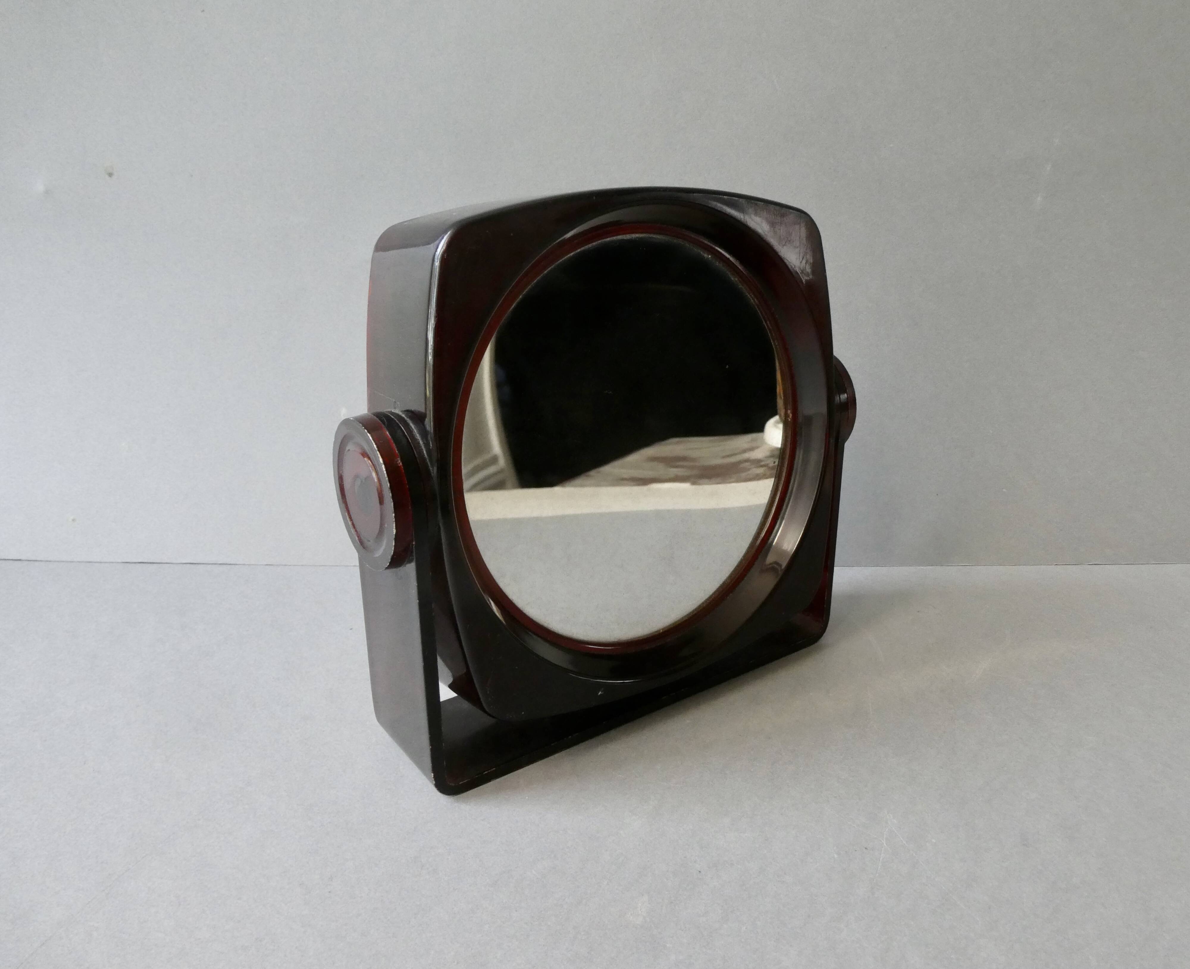 Lucite magnifying mirror from the 70s