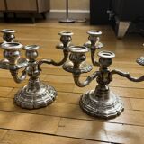 Silver-plated metal chandeliers