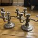 Silver-plated metal chandeliers