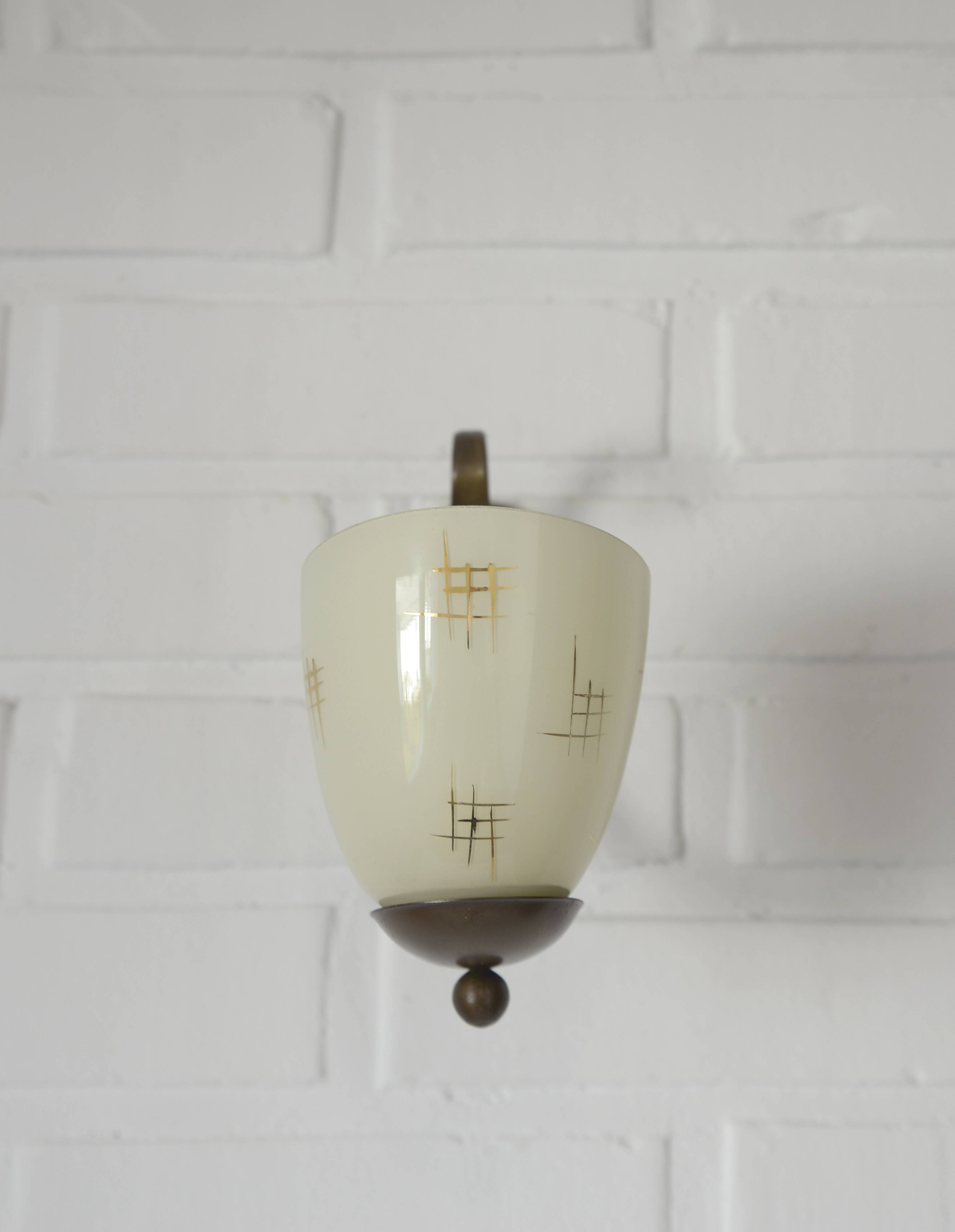 Applique murale Art Déco originale en laiton / luminaire vintage des années 1930 / époque Bauhaus