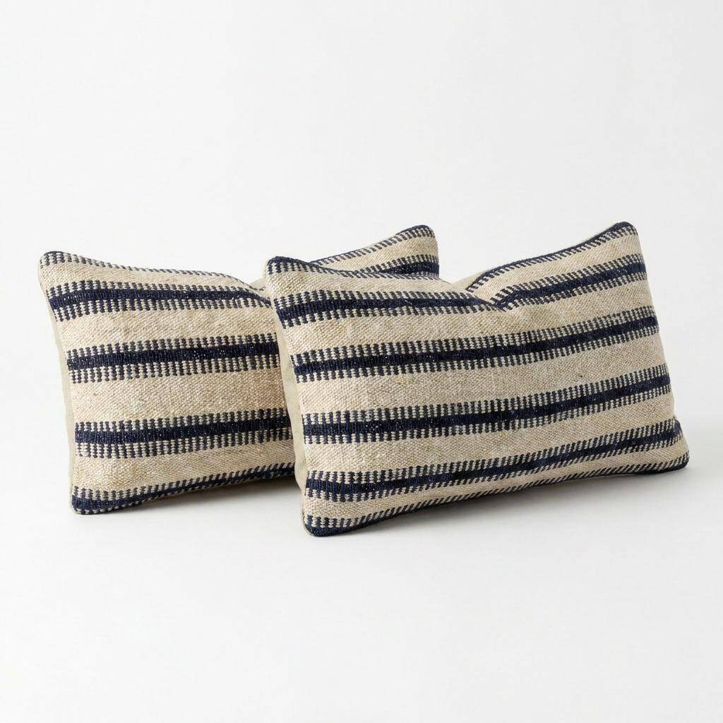 Set of 2 vintage kilim cushion covers 25x51 cm