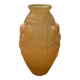 Art Deco vase in frosted glass with rose decoration – amber colour