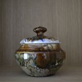 Glazed sandstone sugar bowl Morvan Gaston Gambir 1950