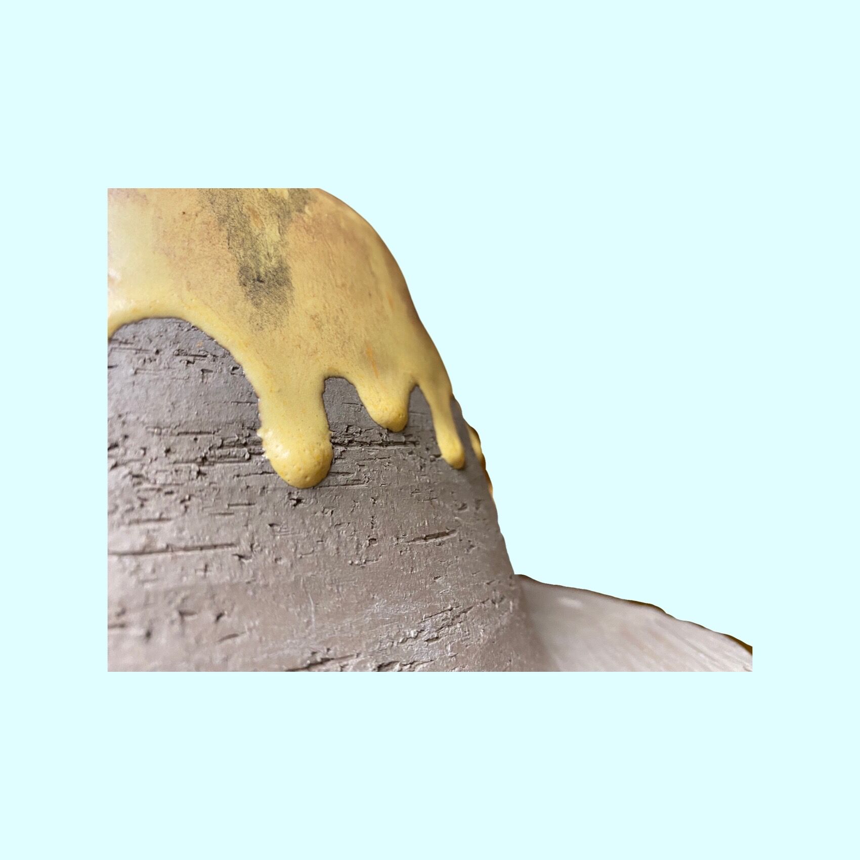 Big Rare Søholm Ceramic Hanging Lamp - Yellow Colored Danish Design Ceramic Pottery Lighting