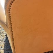Pair of 1930s club armchairs in ivory leather.