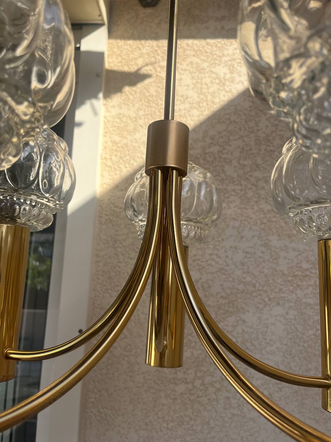 70s Space Age style gold chandelier