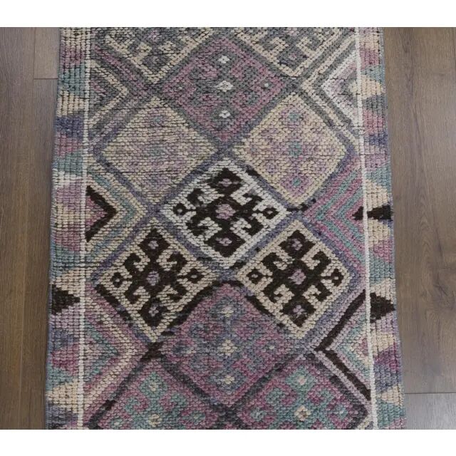 Vintage Turkish Hand-Knotted Runner Rug 73x350