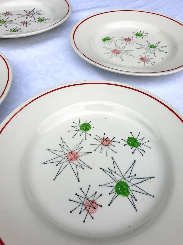 Set 4 plates Marie Claude VF Paris Sting Art 1960