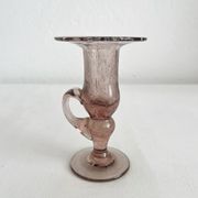 Bougeoir en verre soufflé bullé Biot vintage