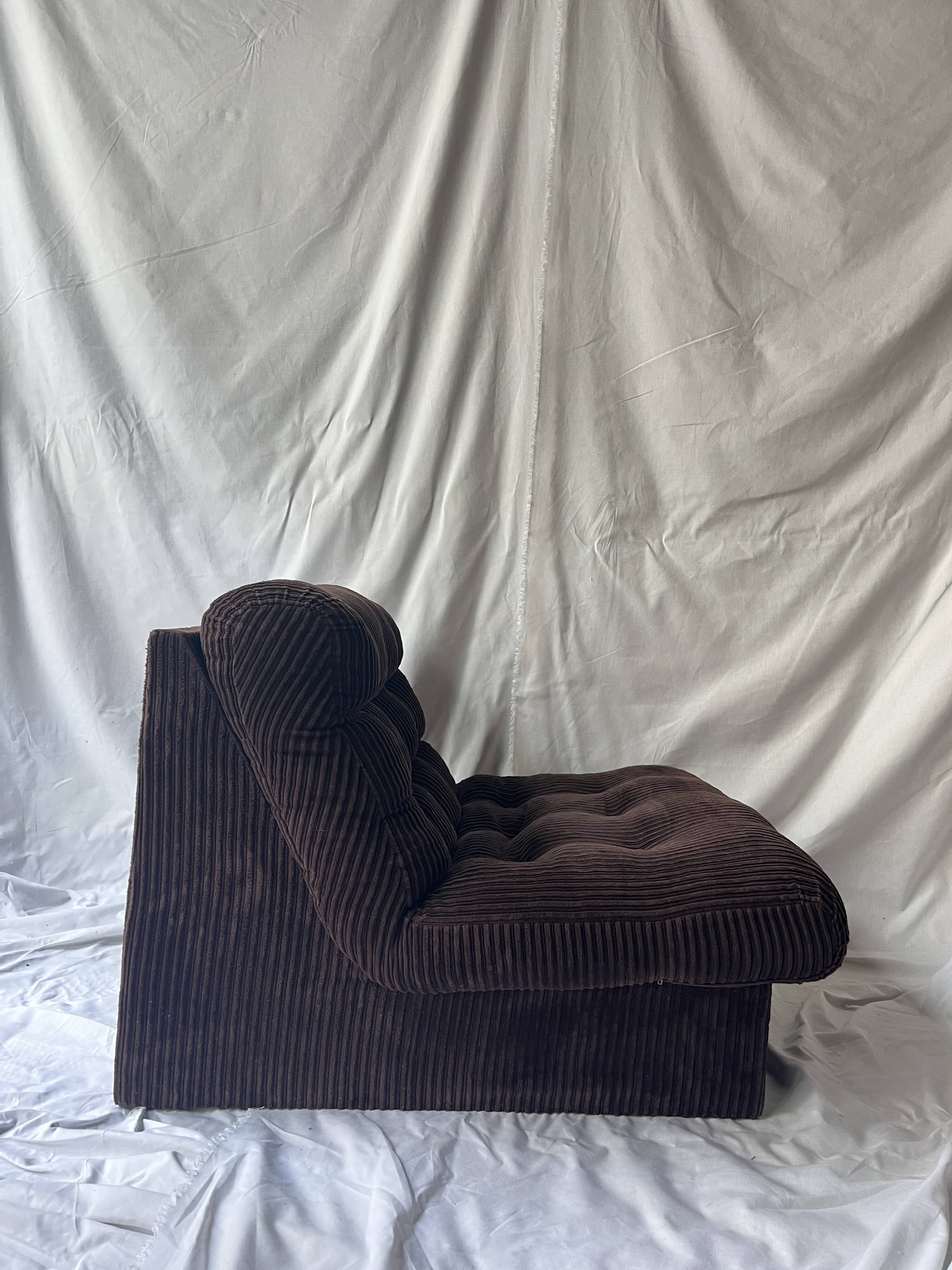 Corduroy fireside chair, 1970s