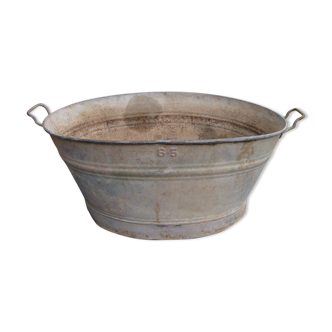 Bassine zinc ovale 65 litres