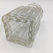 Duo of chiseled glass jars