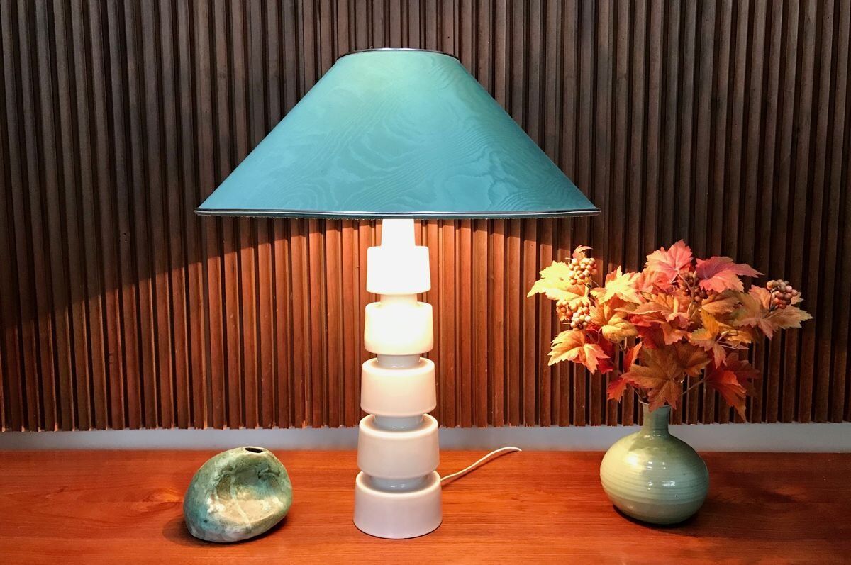 Sculptural Glazed Ceramic Art Table Lamp, Germany 1960s