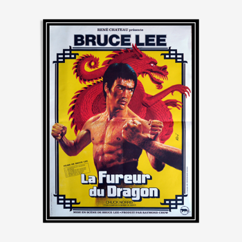 Affiche cinéma originale "La fureur du dragon" Bruce Lee