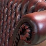2-seater leather Chesterfield wingback sofa from the 80s