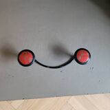 60's wall coat rack with 2 hooks