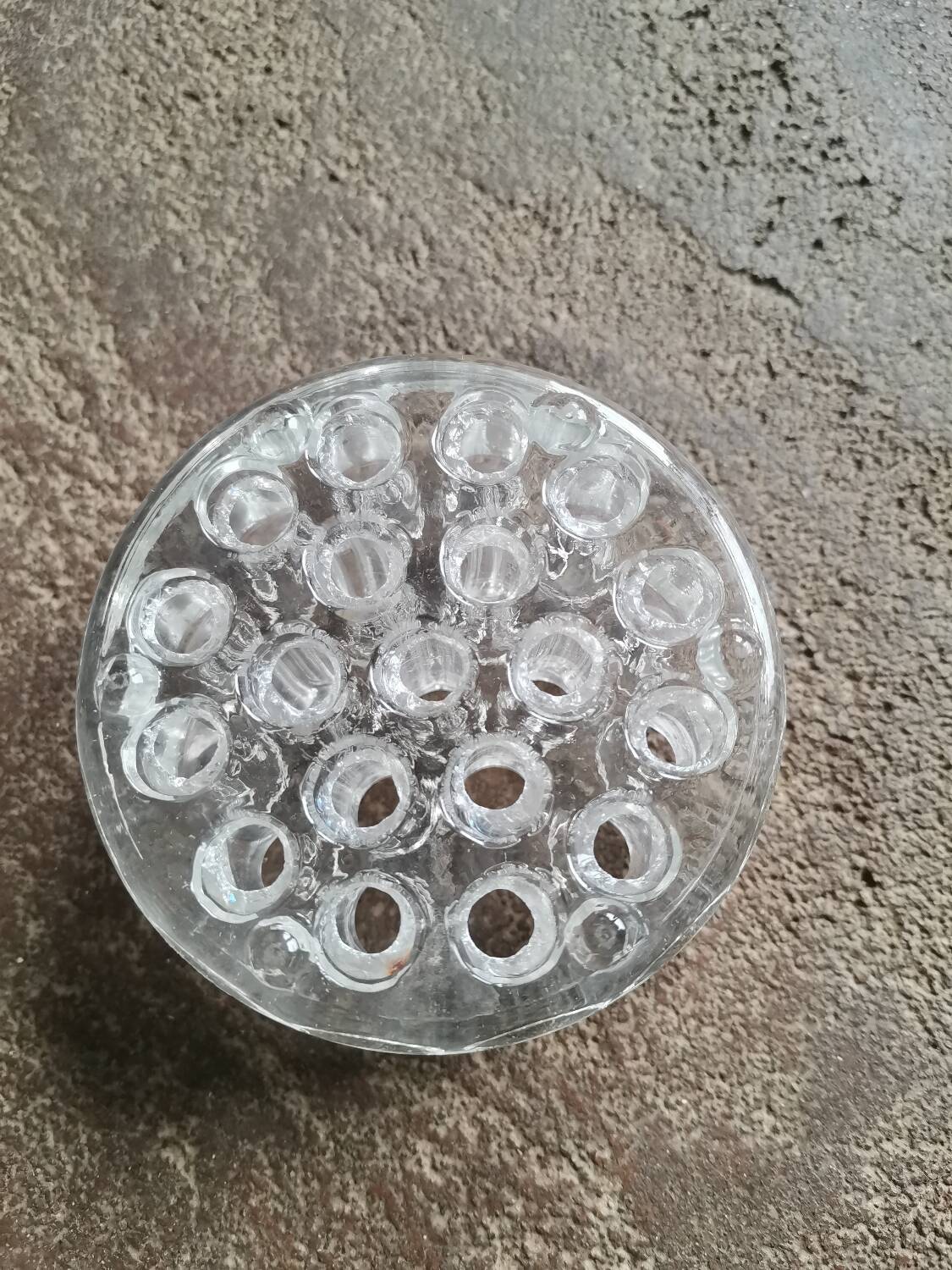 Pique flowers vintage molded glass vase