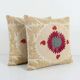 Lot de 2 housses de coussin brodées vintage 53x71 cm