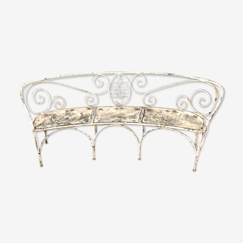 Semicircular wrought iron bench, 1950s