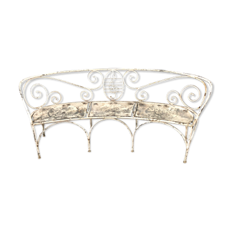 Semicircular wrought iron bench, 1950s