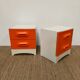 Paire de chevets Prisunic orange 1970