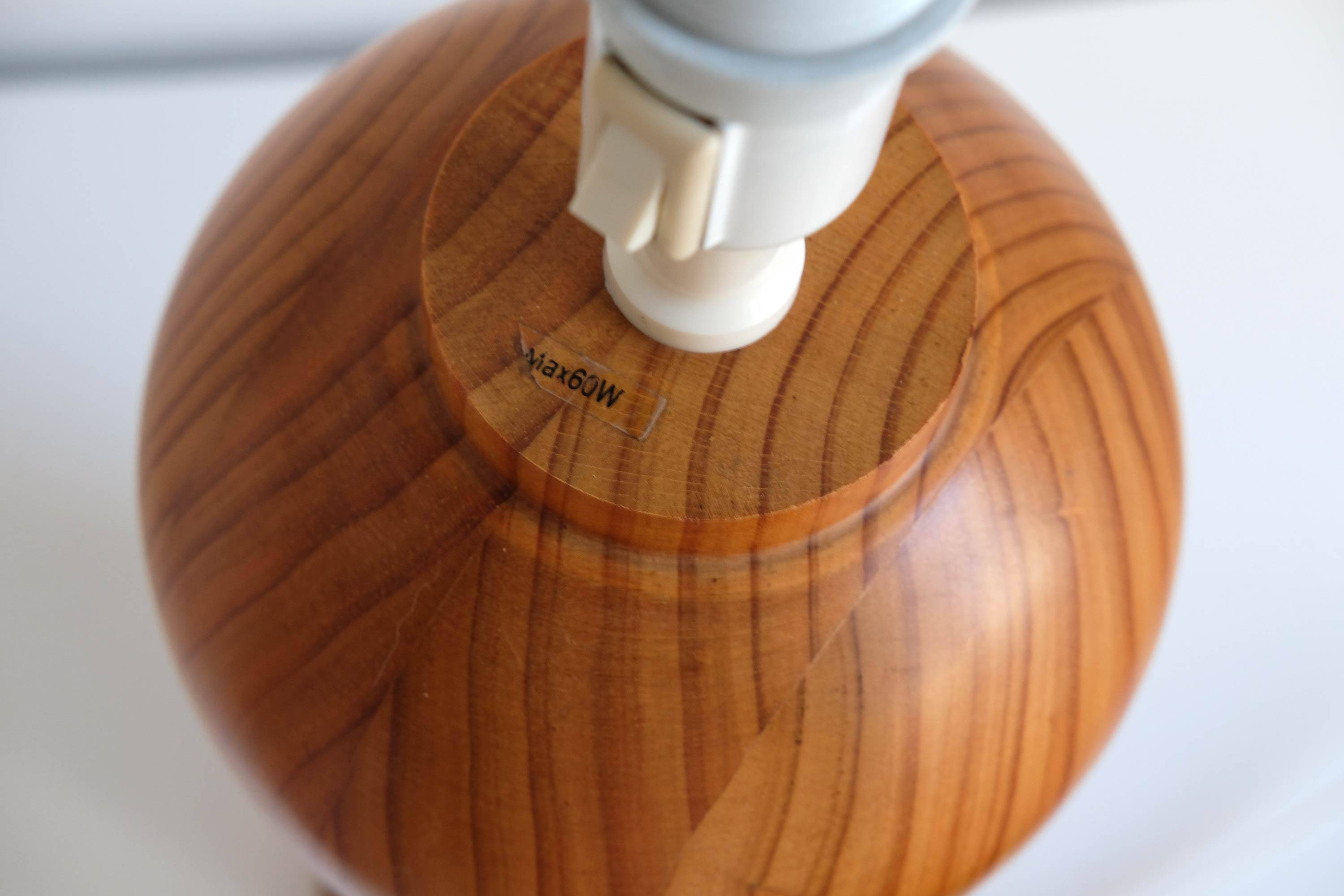 Big Vintage IKEA Table Lamp: Scandinavian Postmodern Design, Solid Wood Bas