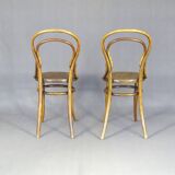 2 Bistro chairs with wooden seats, circa 1890 by Joseph Hofmann, Austria