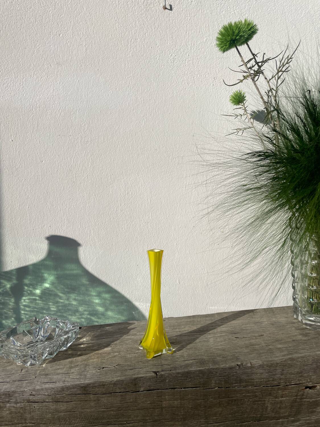 Murano yellow glass soliflore vase, 1960