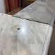 Bar counter in oak, zinc, and white marble from the early 20th century.